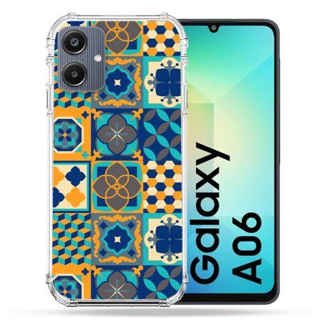 Coque Renforcée Pour Samsung Galaxy A06 Texture Carreau Ciment Orange