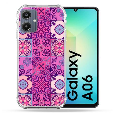 Coque Renforcée Pour Samsung Galaxy A06 Texture Carreau Ciment Violet