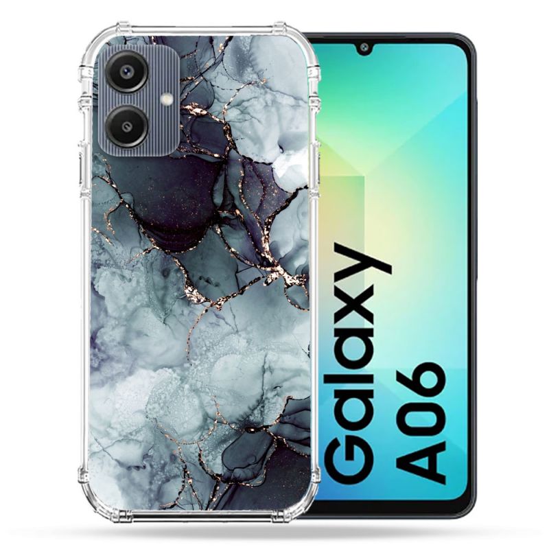 Coque Renforcée Pour Samsung Galaxy A06 Texture Marbre Gris
