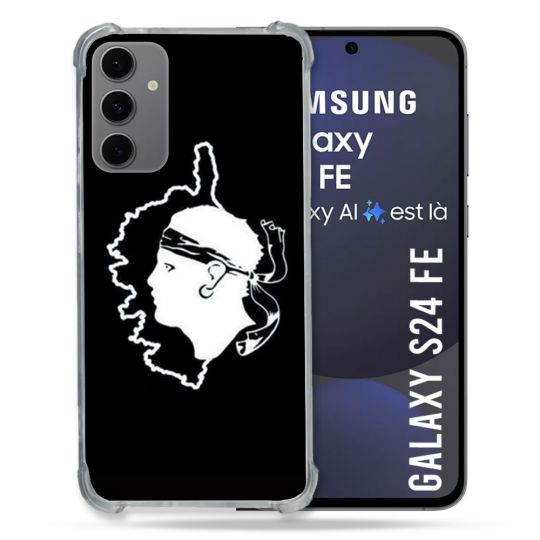 Coque Renforcée Pour Samsung Galaxy S24 FE Voyage Corse Noir
