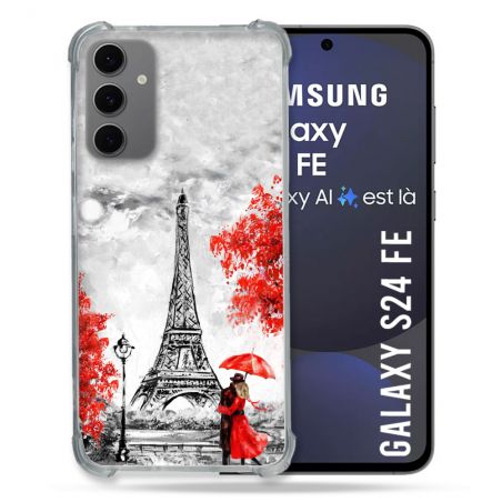 Coque Renforcée Pour Samsung Galaxy S24 FE Voyage France Paris Rouge