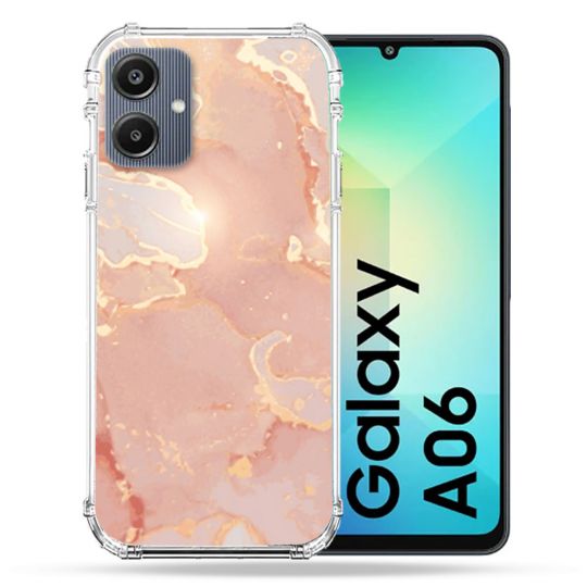 Coque Renforcée Pour Samsung Galaxy A06 Texture Marbre Rose