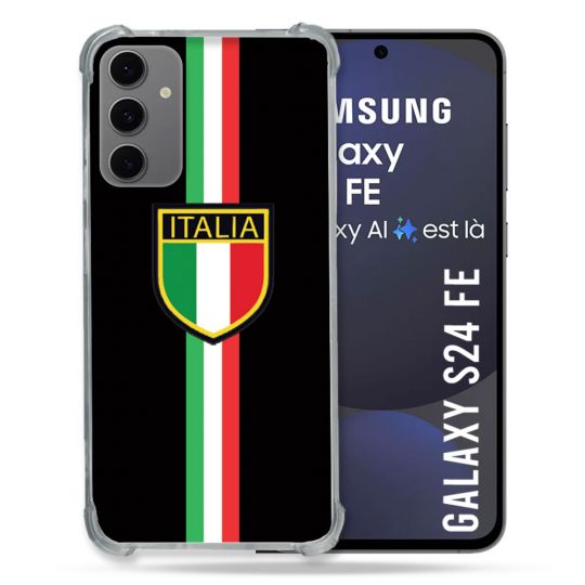 Coque Renforcée Pour Samsung Galaxy S24 FE Voyage Italie 3 Noir