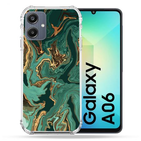 Coque Renforcée Pour Samsung Galaxy A06 Texture Marbre Vert