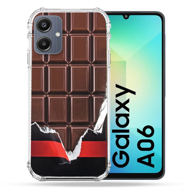 Coque Renforcée Pour Samsung Galaxy A06 Texture Trompe Oeil Chocolat