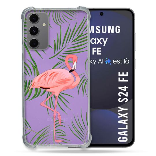 Coque Transparente Pour Samsung Galaxy S24 FE Flamant Rose