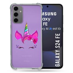 Coque Transparente Pour Samsung Galaxy S24 FE Licorne Paillette