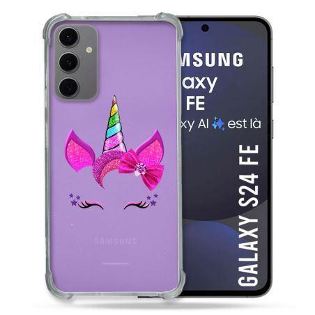 Coque Transparente Pour Samsung Galaxy S24 FE Licorne Paillette