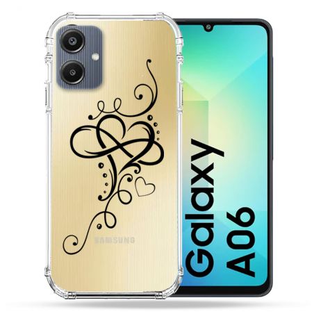 Coque Transparente Pour Samsung Galaxy A06 Cœur infini