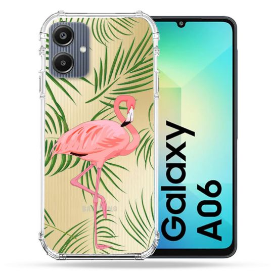 Coque Transparente Pour Samsung Galaxy A06 Flamant Rose