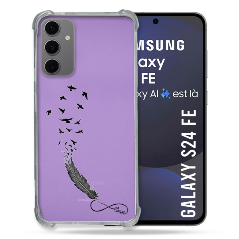 Coque Transparente Pour Samsung Galaxy S24 FE Plume Infini