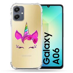 Coque Transparente Pour Samsung Galaxy A06 Licorne Paillette