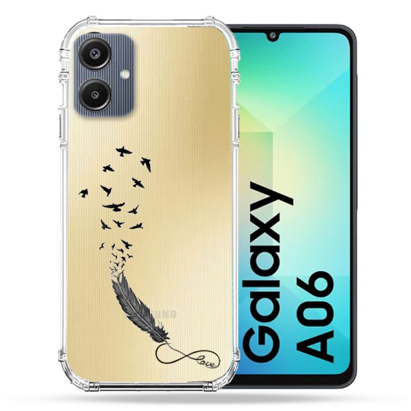 Coque Transparente Pour Samsung Galaxy A06 Plume Infini