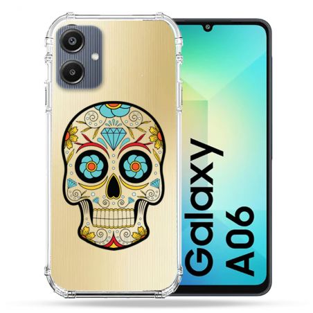 Coque Transparente Pour Samsung Galaxy A06 Tete Mort Color