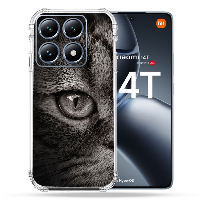 Coque Renforcée Pour Xiaomi 14T / 14T Pro Animal Chat Gris