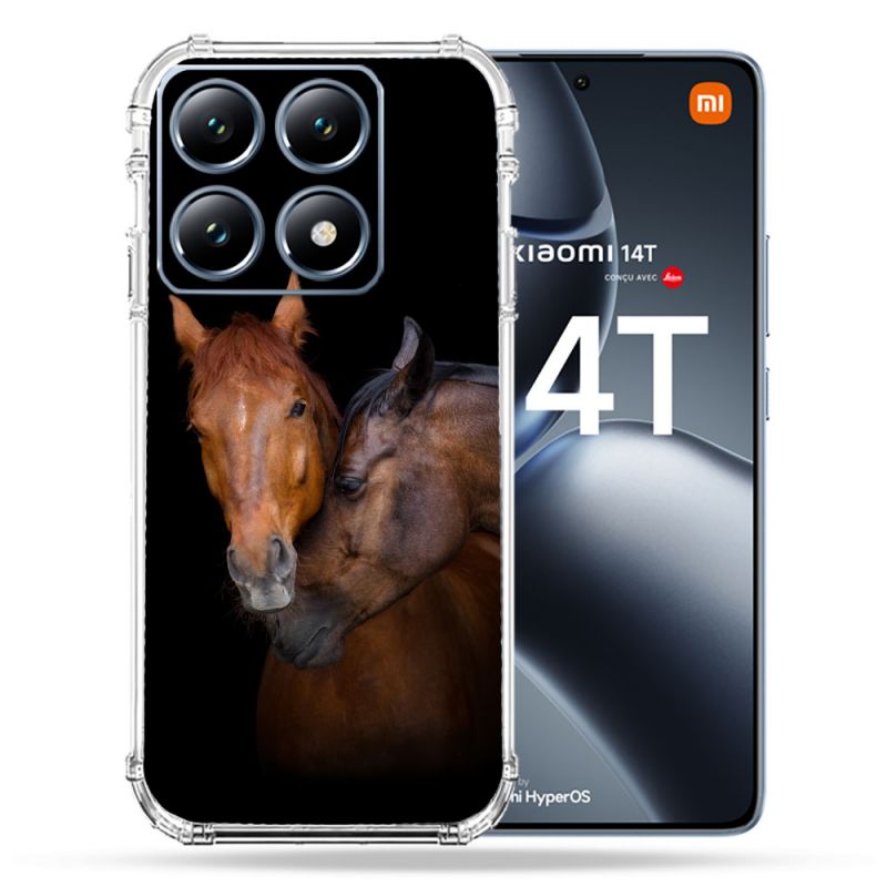 Coque Renforcée Pour Xiaomi 14T / 14T Pro Animal Cheval Marron