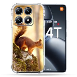 Coque Renforcée Pour Xiaomi 14T / 14T Pro Animal Ecureuil Bois