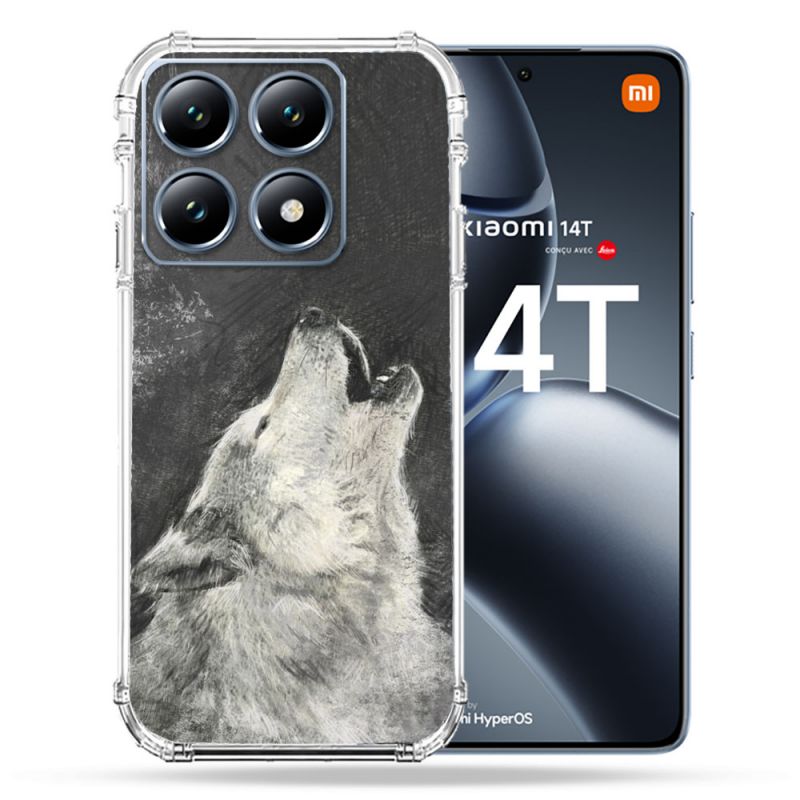Coque Renforcée Pour Xiaomi 14T / 14T Pro Animal Loup Hurlement
