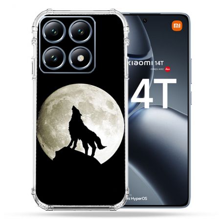 Coque Renforcée Pour Xiaomi 14T / 14T Pro Animal Loup Noir