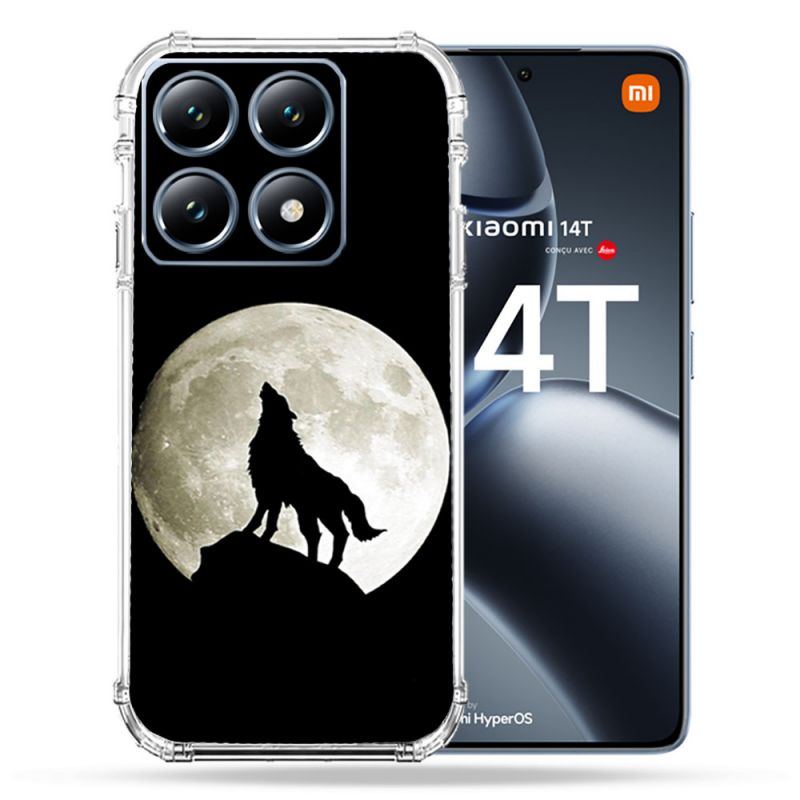 Coque Renforcée Pour Xiaomi 14T / 14T Pro Animal Loup Noir