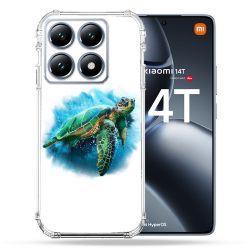 Coque Renforcée Pour Xiaomi 14T / 14T Pro Animal Tortue Blanche multicolore