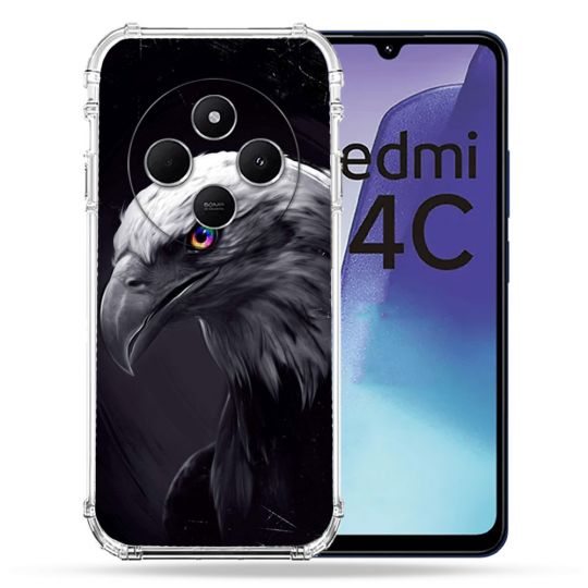 Coque Renforcée Pour Xiaomi Redmi 14C 4G Animal Aigle Royal Noir