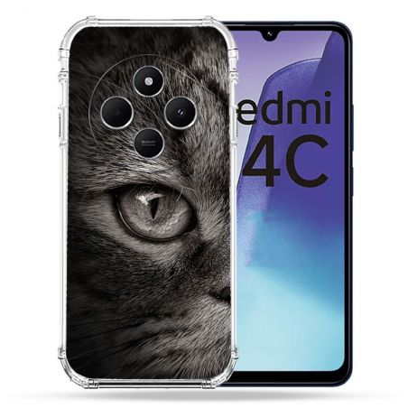 Coque Renforcée Pour Xiaomi Redmi 14C 4G Animal Chat Gris