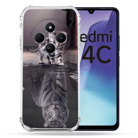 Coque Renforcée Pour Xiaomi Redmi 14C 4G Animal Chat Reflet
