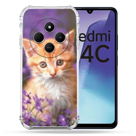 Coque Renforcée Pour Xiaomi Redmi 14C 4G Animal Chat Violet
