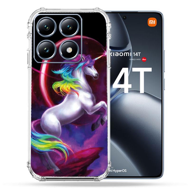 Coque Renforcée Pour Xiaomi 14T / 14T Pro Fantastique Licorne Arc en ciel