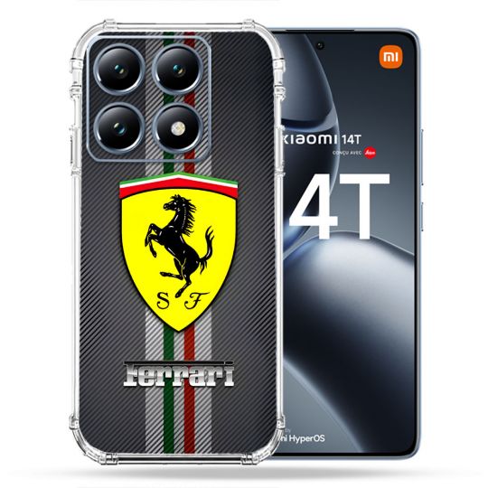 Coque Renforcée Pour Xiaomi 14T / 14T Pro Ferrari Carbone