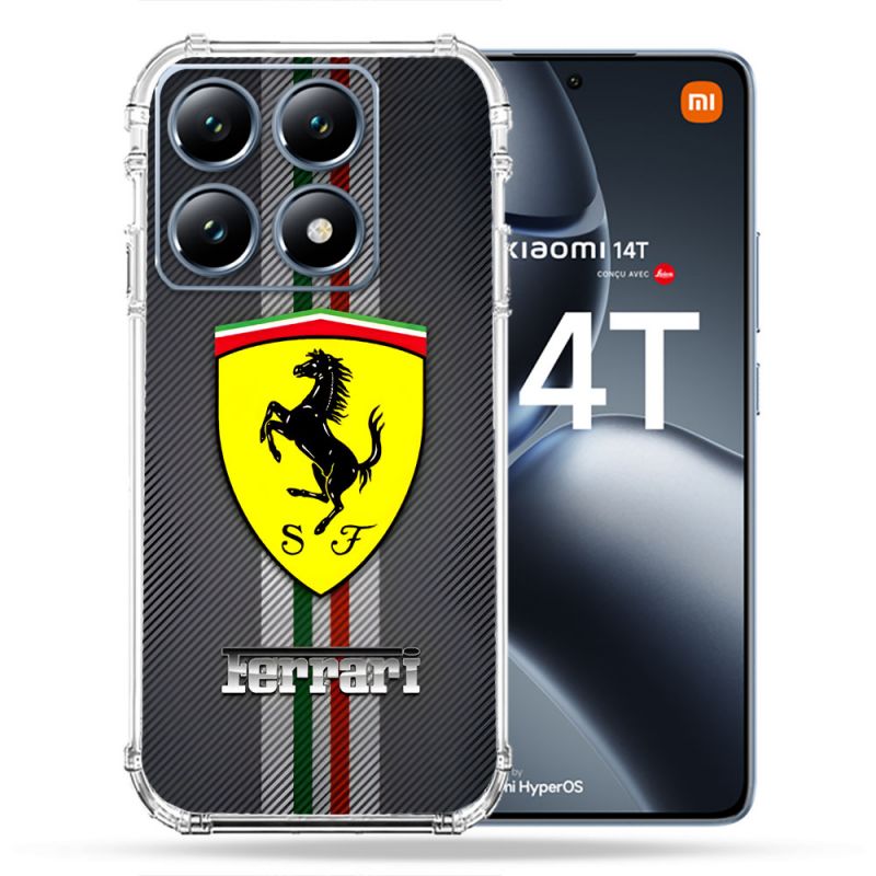Coque Renforcée Pour Xiaomi 14T / 14T Pro Ferrari Carbone