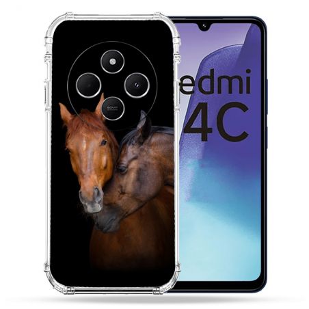 Coque Renforcée Pour Xiaomi Redmi 14C 4G Animal Cheval Marron