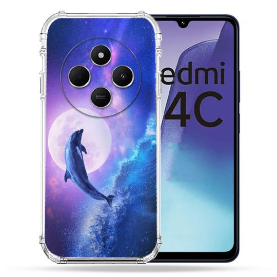 Coque Renforcée Pour Xiaomi Redmi 14C 4G Animal Dauphin Vague