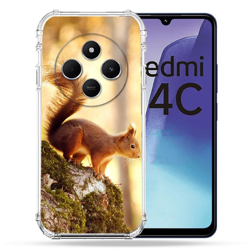 Coque Renforcée Pour Xiaomi Redmi 14C 4G Animal Ecureuil Bois