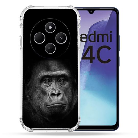 Coque Renforcée Pour Xiaomi Redmi 14C 4G Animal Gorille Noir