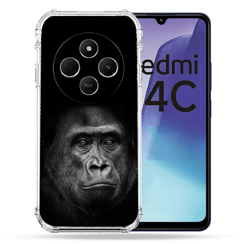Coque Renforcée Pour Xiaomi Redmi 14C 4G Animal Gorille Noir
