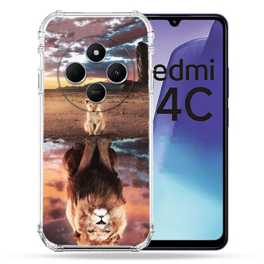 Coque Renforcée Pour Xiaomi Redmi 14C 4G Animal Lion Reflet