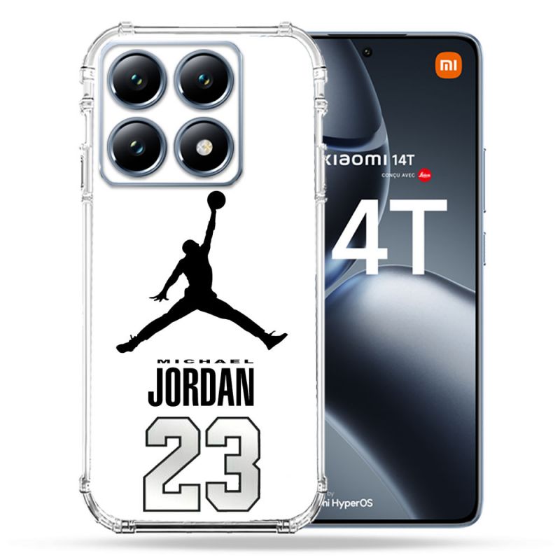 Coque Renforcée Pour Xiaomi 14T / 14T Pro Jordan 23 Blanc