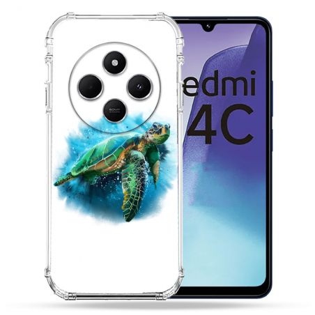 Coque Renforcée Pour Xiaomi Redmi 14C 4G Animal Tortue Blanche multicolore