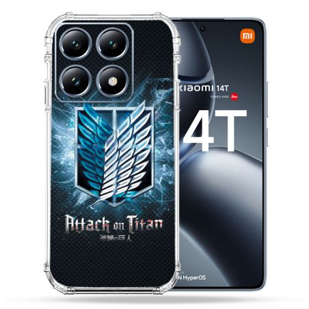 Coque Renforcée Pour Xiaomi 14T / 14T Pro Manga Attaque Titans Noir