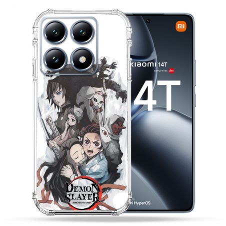 Coque Renforcée Pour Xiaomi 14T / 14T Pro Manga Demon Slayer Blanc