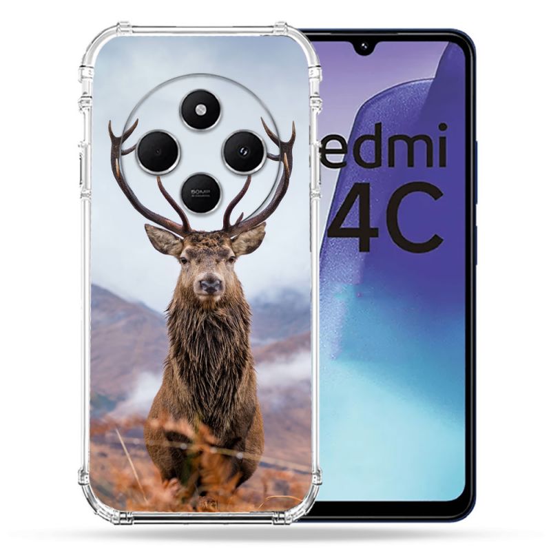 Coque Renforcée Pour Xiaomi Redmi 14C 4G Chasse Chevreuil Montagne