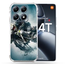 Coque Renforcée Pour Xiaomi 14T / 14T Pro Moto Cross Ombre
