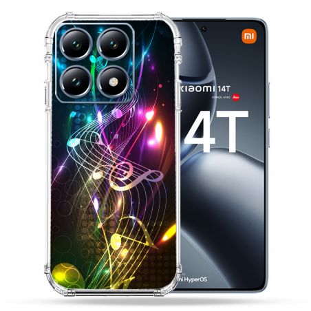 Coque Renforcée Pour Xiaomi 14T / 14T Pro Musique Partition Multicolore