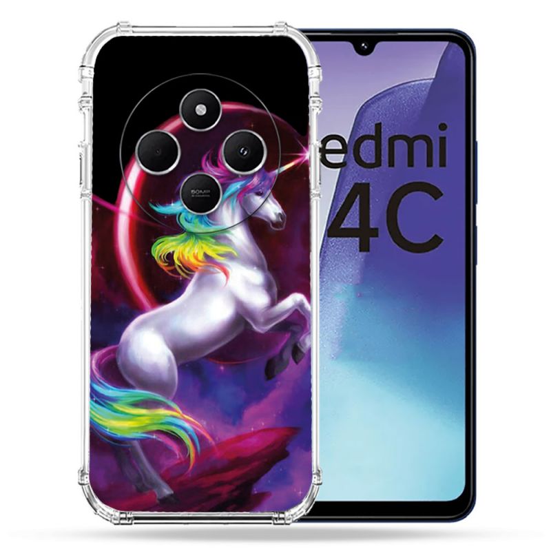 Coque Renforcée Pour Xiaomi Redmi 14C 4G Fantastique Licorne Arc en ciel