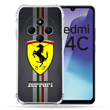 Coque Renforcée Pour Xiaomi Redmi 14C 4G Ferrari Carbone