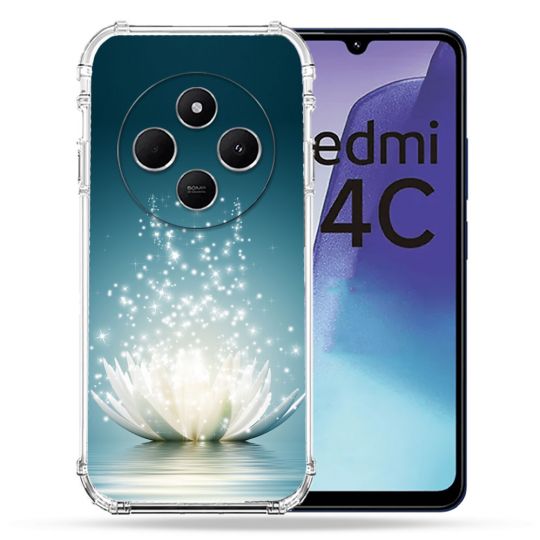 Coque Renforcée Pour Xiaomi Redmi 14C 4G Fleur Lotus Blanc