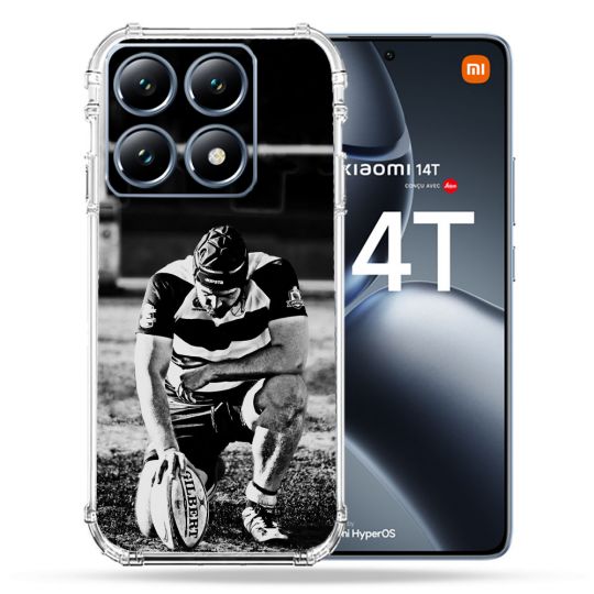 Coque Renforcée Pour Xiaomi 14T / 14T Pro Sport Rugby Noir Blanc