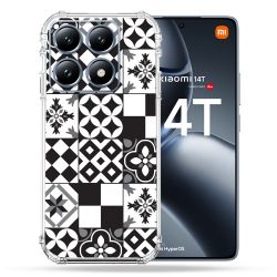 Coque Renforcée Pour Xiaomi 14T / 14T Pro Texture Carreau Ciment Noir